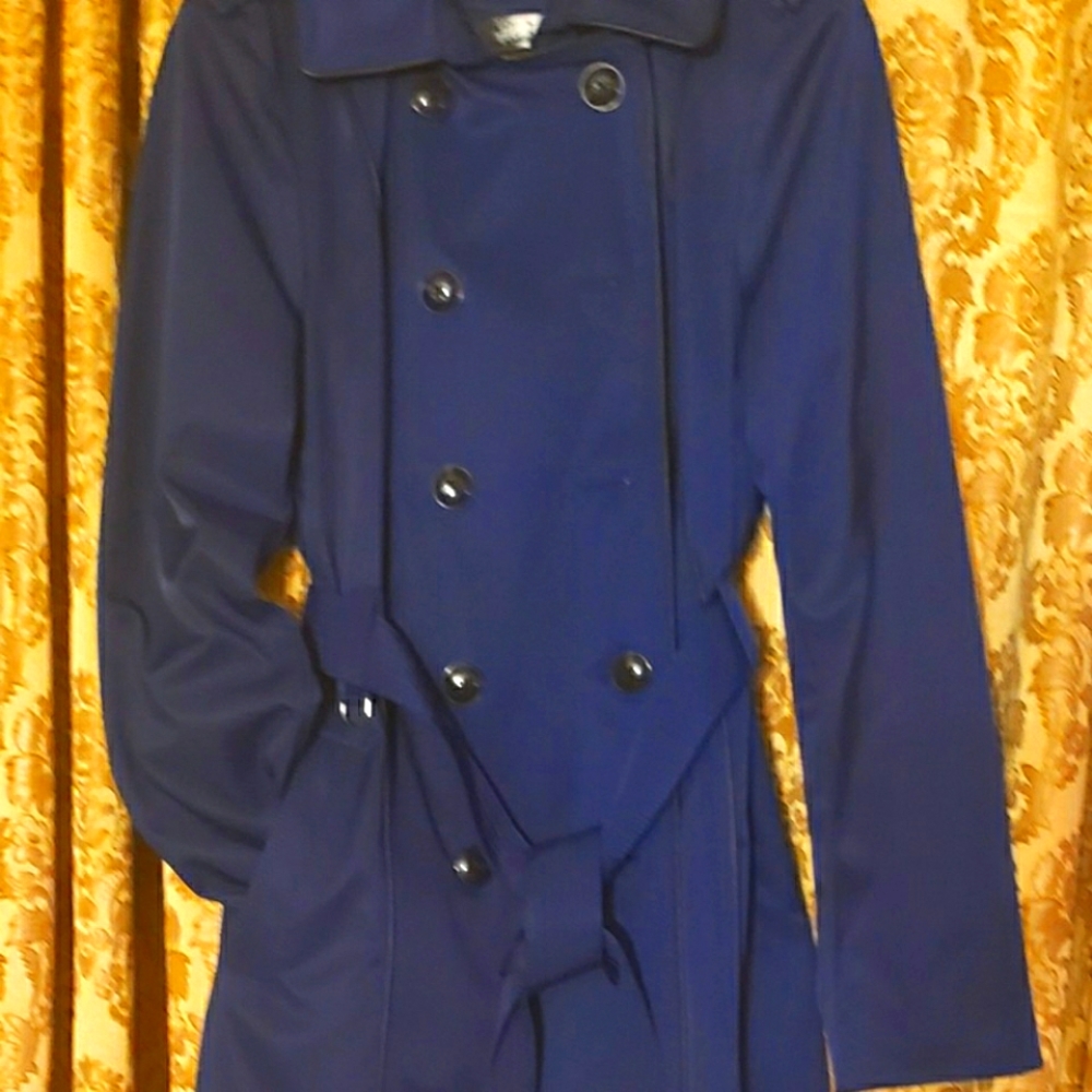 Black Rivet Trench Rain Coat.